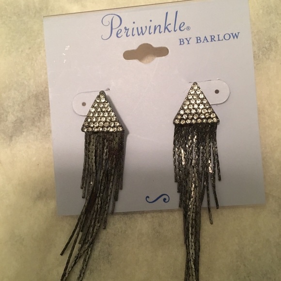 Periwinkle stud w/ chain dangle earrings 5/$25 - Picture 2 of 3